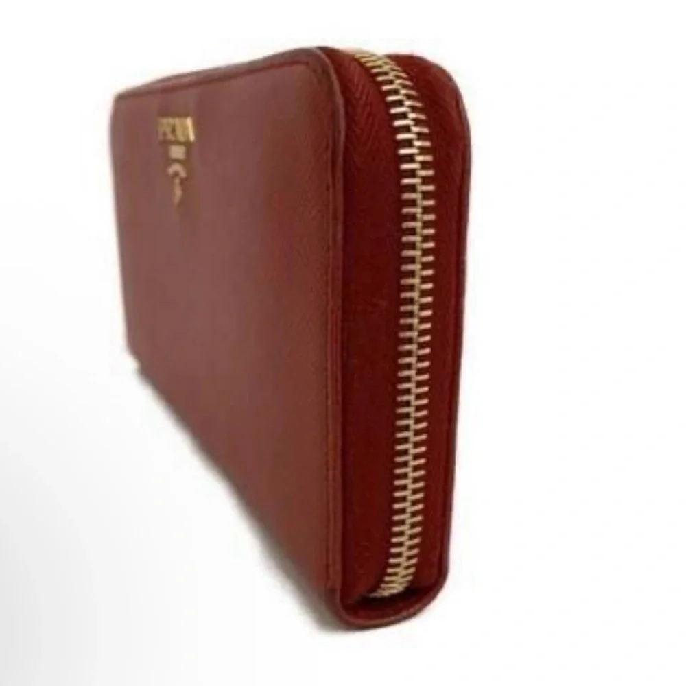 Prada Saffiano Leather Zip Around Wallet – Red - Picture 6 of 14